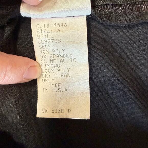 Vtg 90s Y2K TADASHI Dress Designer Sleeveless Black Evening Party Dress Sequins - Picture 8 of 10